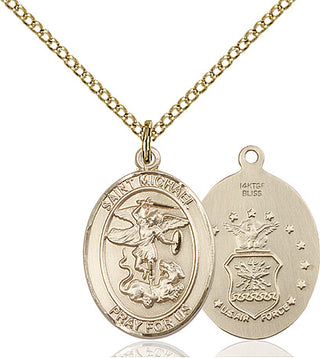 14kt Gold Filled Saint Michael Air Force Medal Religious Jewelry