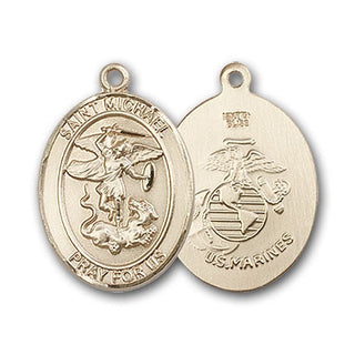 Gold-Filled Saint Michael Marines Pendant