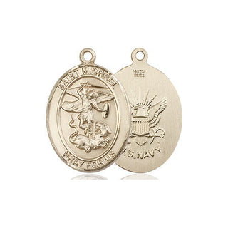 14kt Gold Filled Saint Michael Navy Medal