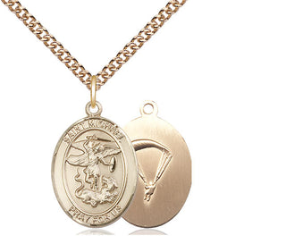 14kt Gold Filled Saint Michael Paratrooper Medal Religious Jewelry