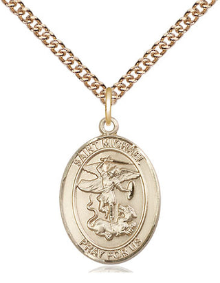 14kt Gold Filled Saint Michael the Archangel Medal Religious Jewelry Engraved Catholic Saint Jewelry
