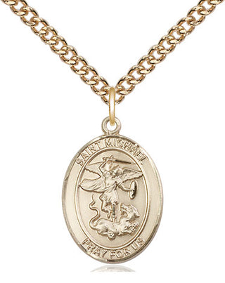 14kt Gold Filled Saint Michael the Archangel Medal Religious Jewelry Engraved Catholic Saint Jewelry