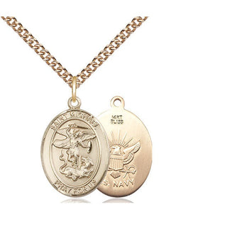 14kt Gold Saint Michael Navy Medal