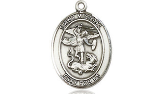 Pewter Saint Michael the Archangel Medal Engraved Catholic Saint Jewelry