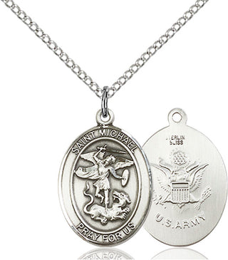 Pewter Saint Michael Army Medal Religious Jewelry