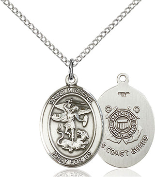 Pewter Saint Michael Coast Guard Medal Religious Jewelry