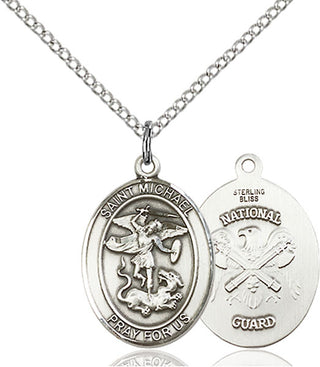 Pewter Saint Michael National Guard Medal Religious Jewelry