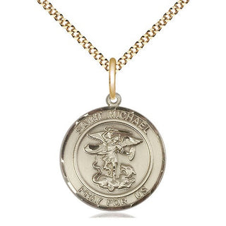 14kt Gold Filled Saint Michael the Archangel Medal Religious Jewelry Engraved Catholic Saint Jewelry