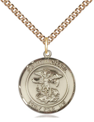 14kt Gold Filled Saint Michael the Archangel Medal Religious Jewelry Engraved Catholic Saint Jewelry