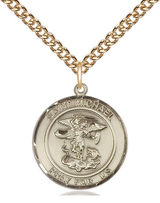 14kt Gold Filled Saint Michael the Archangel Medal Religious Jewelry Engraved Catholic Saint Jewelry