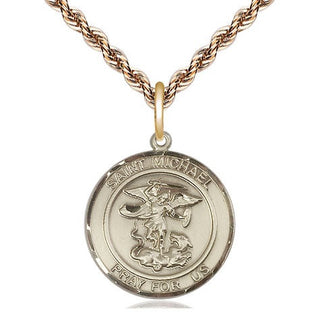 14kt Gold Filled Saint Michael the Archangel Medal Religious Jewelry Engraved Catholic Saint Jewelry