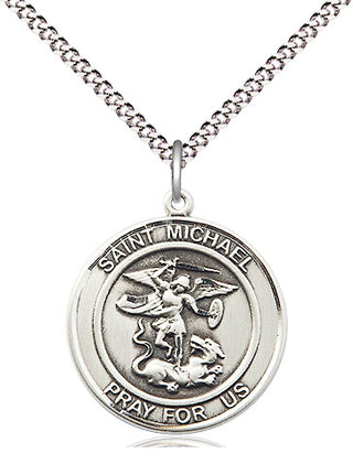 Pewter Saint Michael the Archangel Medal Religious Jewelry Engraved Catholic Saint Jewelry
