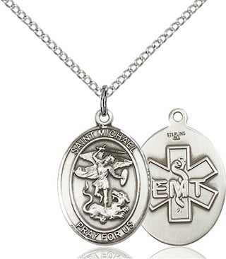 Sterling Silver Saint Michael EMT Medal Religious Jewelry