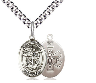 Sterling Silver Saint Michael EMT Medal Religious Jewelry