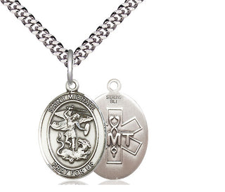 Sterling Silver Saint Michael EMT Medal Religious Jewelry