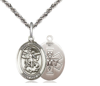 Sterling Silver Saint Michael EMT Medal Religious Jewelry