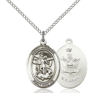 Sterling Silver Saint Michael Army Medal Religious Jewelry