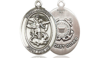 Sterling Silver Saint Michael Coast Guard Medal Religious Jewelry