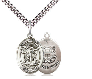 Sterling Silver Saint Michael Coast Guard Medal Religious Jewelry