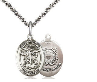 Sterling Silver Saint Michael Coast Guard Medal Religious Jewelry