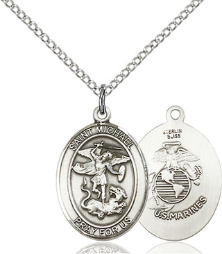 Sterling Silver St. Michael Marines Pendant