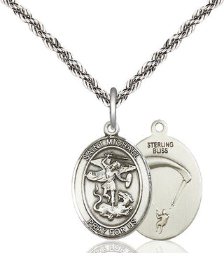 Sterling Silver Saint Michael Paratrooper Medal Religious Jewelry