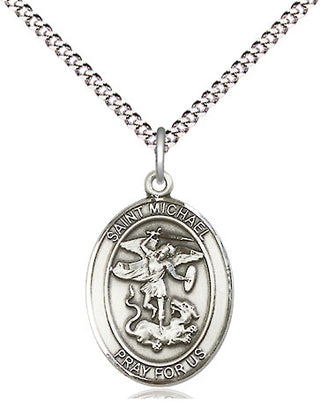 Sterling Silver Saint Michael the Archangel Medal Religious Jewelry Engraved Catholic Saint Jewelry