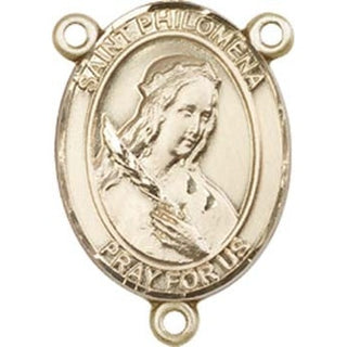 14kt Gold Filled Saint Philomena Rosary Center Rosary Center Engraved Catholic Saint Jewelry