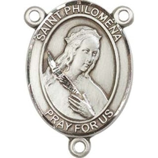 Sterling Silver Saint Philomena Rosary Center