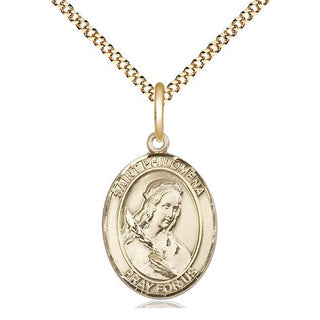 14kt Gold Filled Saint Philomena Medal Religious Jewelry Engraved Catholic Saint Jewelry