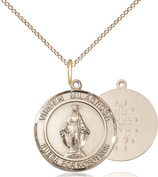 14kt Gold Filled Virgen Milagrosa Medal Religious Jewelry