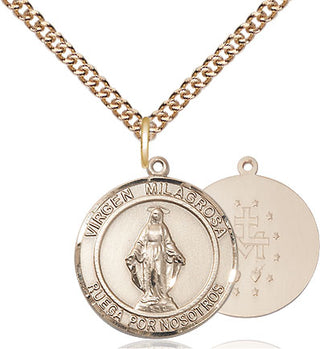 14kt Gold Filled Virgen Milagrosa Medal Religious Jewelry