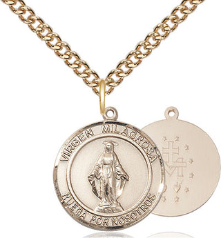 14kt Gold Filled Virgen Milagrosa Medal Religious Jewelry