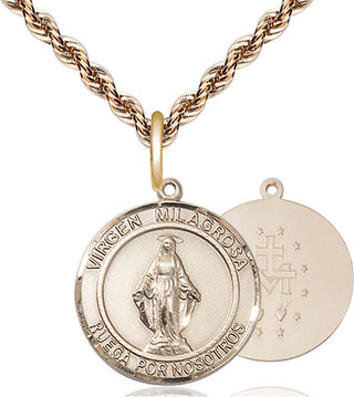 14kt Gold Filled Virgen Milagrosa Medal Religious Jewelry