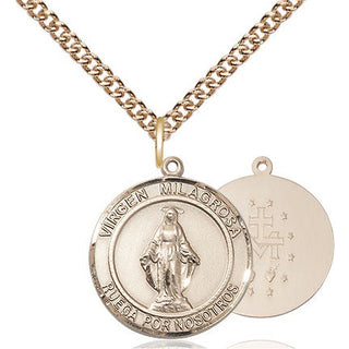 14kt Gold Virgen Milagrosa Medal