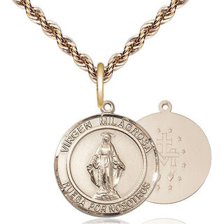 14kt Gold Virgen Milagrosa Medal