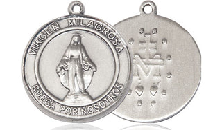 Sterling Silver Virgen Milagrosa Medal Religious Jewelry