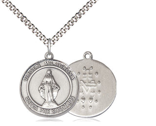 Sterling Silver Virgen Milagrosa Medal Religious Jewelry