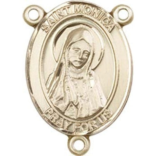 14kt Gold Filled Saint Monica Rosary Center Rosary Center Engraved Catholic Saint Jewelry
