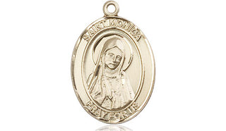 14kt Gold Filled Saint Monica Medal Engraved Catholic Saint Jewelry