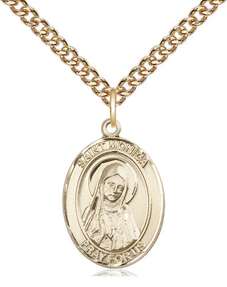 14kt Gold Filled Saint Monica Medal Religious Jewelry Engraved Catholic Saint Jewelry