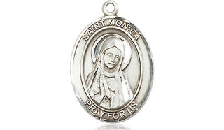 Pewter Saint Monica Medal Engraved Catholic Saint Jewelry