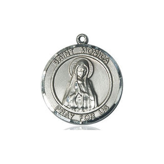 Pewter Saint Monica Medal Engraved Catholic Saint Jewelry