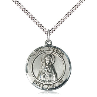 Pewter Saint Monica Medal Religious Jewelry Engraved Catholic Saint Jewelry