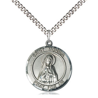 Pewter Saint Monica Medal Religious Jewelry Engraved Catholic Saint Jewelry
