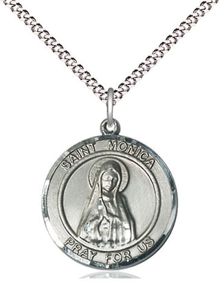Sterling Silver Saint Monica Medal Religious Jewelry Engraved Catholic Saint Jewelry