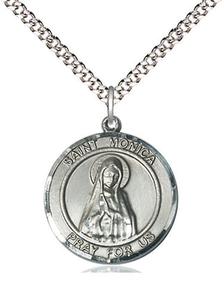 Sterling Silver Saint Monica Medal Religious Jewelry Engraved Catholic Saint Jewelry