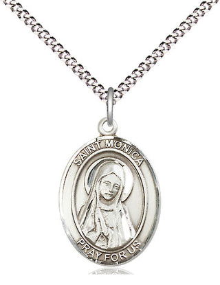 Sterling Silver Saint Monica Medal Religious Jewelry Engraved Catholic Saint Jewelry