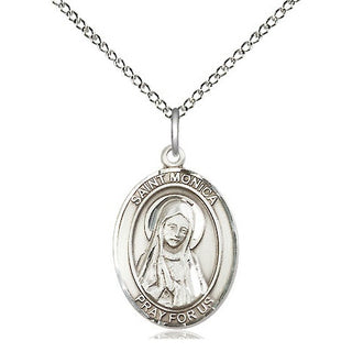 Sterling Silver Saint Monica Medal Religious Jewelry Engraved Catholic Saint Jewelry