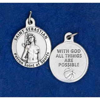 Bulk Saint Sebastian Round Sports Medals - Basketball